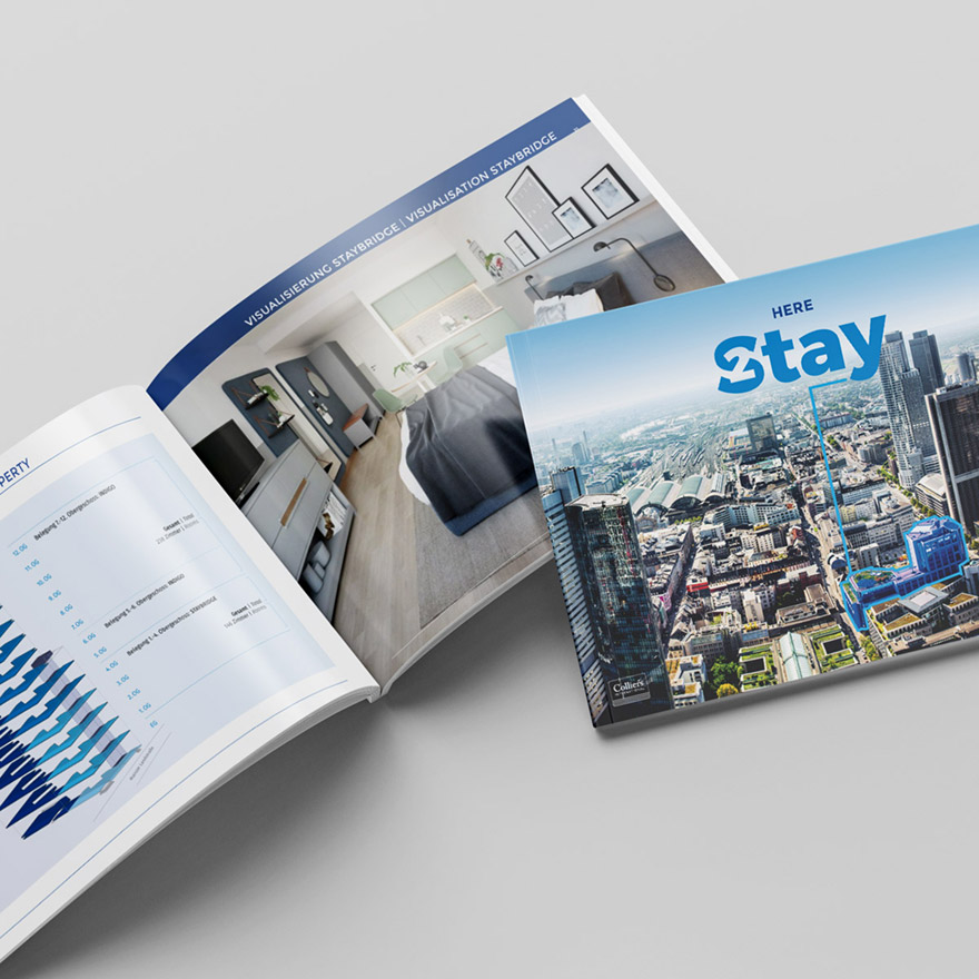Colliers Broschuere to stay Colliers Broschuere to stay, Titelseite und Innenseite zur Ansicht