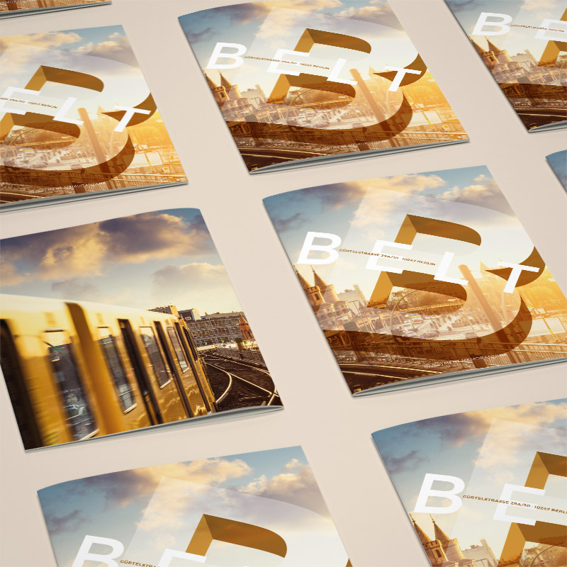 Belt Broschuere, DIN A4 Hochformat Belt Broschuere, DIN A4 Hochformat, Titel und Rueckseite