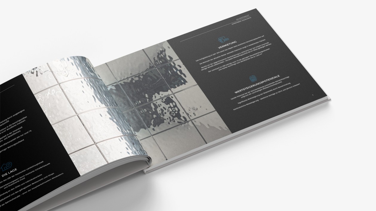 Das Schieferhaus, CBD Wiesbaden, Exposee, Gestaltung von VIERZWEI Das Schieferhaus, CBD Wiesbaden, Exposee, Buch und Logo-Gestaltung von VIERZWEI für Colliers International