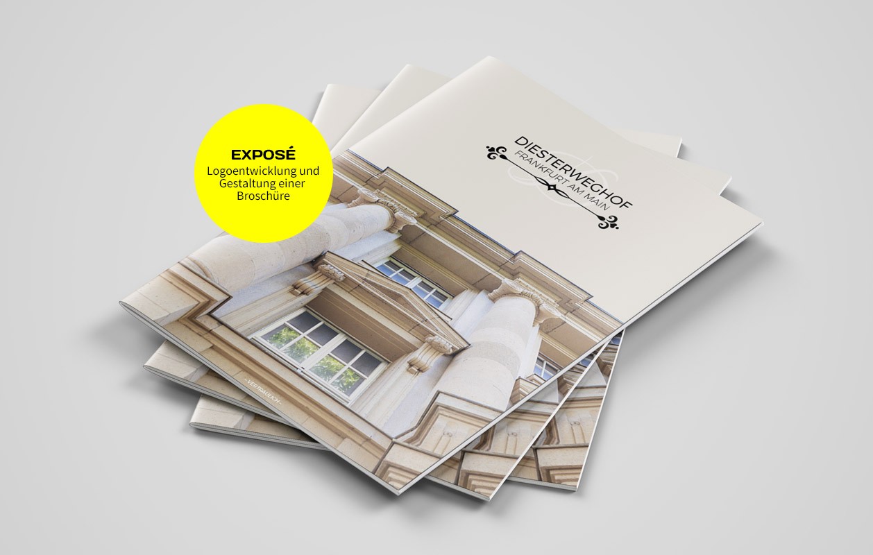 Exposee Diesterweghof, Broschuere Exposee Diesterweghof, Broschuere, Logoentwicklung und Gestaltung von VIERZWEI