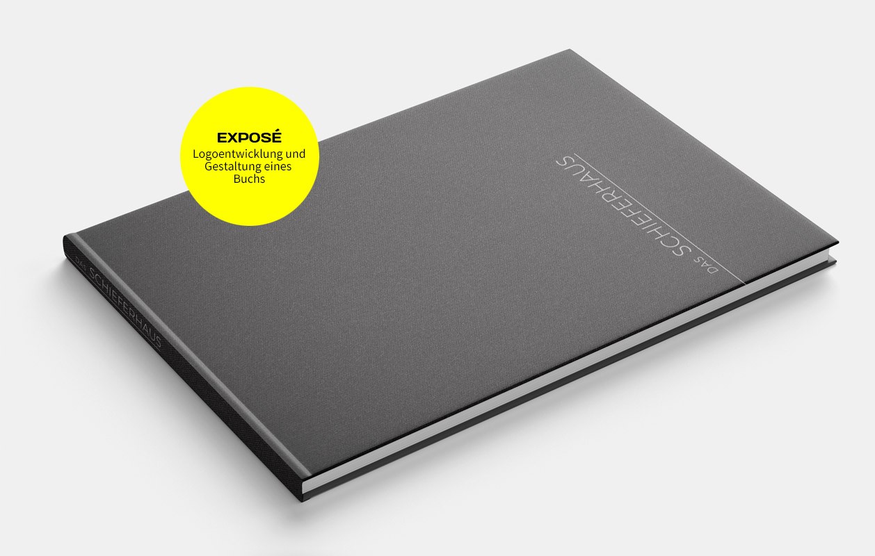Das Schieferhaus, CBD Wiesbaden, Exposee, Gestaltung von VIERZWEI Das Schieferhaus, CBD Wiesbaden, Exposee, Buch und Logo-Gestaltung von VIERZWEI