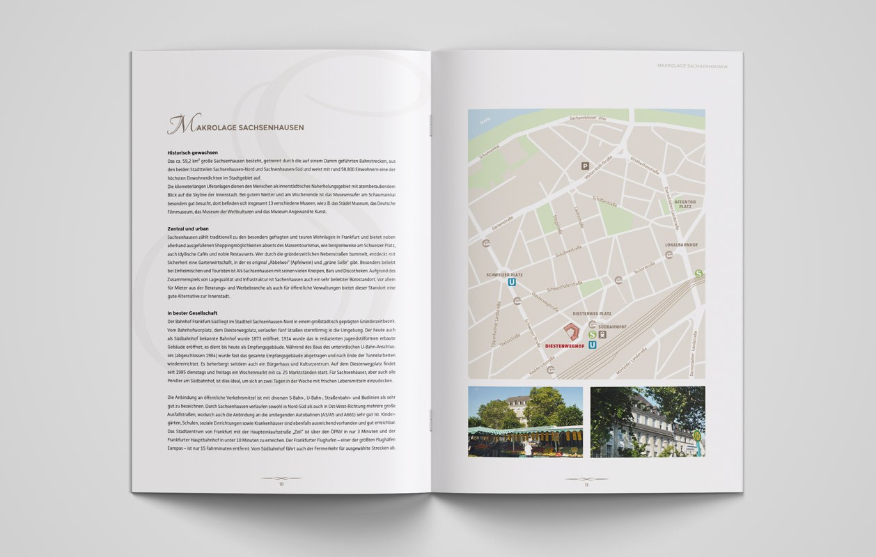 Broschuere Diesterweghof Frankfurt am Main, Innenseite, Gestaltung von VIERZWEI Broschuere Diesterweghof Frankfurt am Main, Innenseite, Gestaltung von VIERZWEI